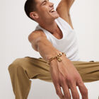 Paper clip link bracelet with padlock